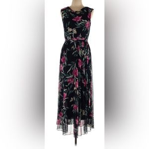 Floral Sleeveless Dress. Women. Pink Blue. 8. Stretch. Lined. Like New. Alexa B